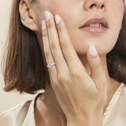 Bague Solitaire Fathima Or Blanc Oxyde De Zirconium|Marc Orian New