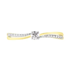 Bague Solitaire Finesse Or Jaune Diamant Diamants