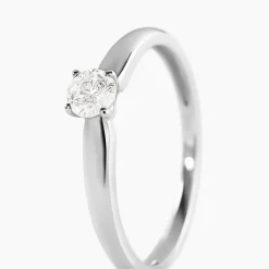 Bague Solitaire Flora Or Blanc Diamant