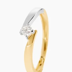 Bague Solitaire Francienne Or Bicolore Diamant