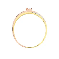 Bague Solitaire Gisla Or Tricolore Diamant