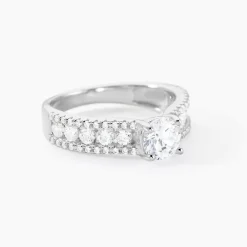 Bague Solitaire Hamane Argent Blanc Oxyde De Zirconium|Marc Orian New