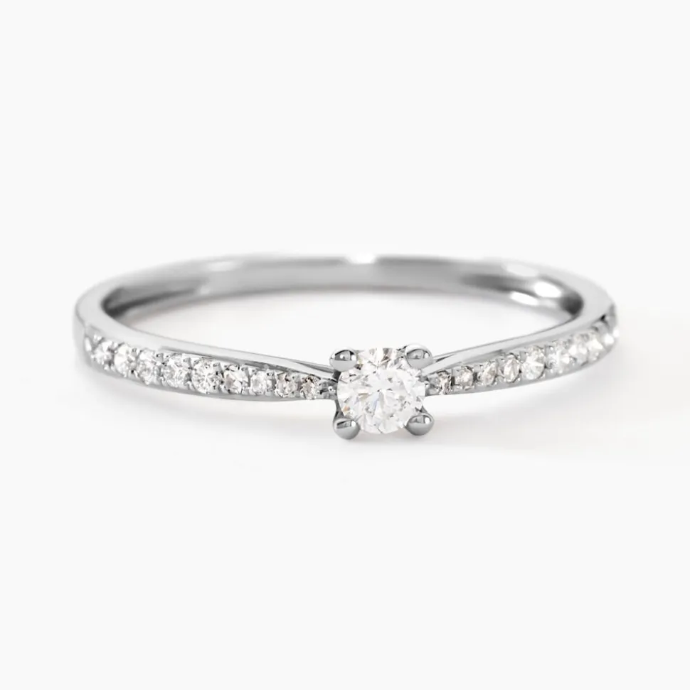 Bague Solitaire Hemera Or Blanc Diamant