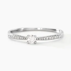 Bague Solitaire Hemera Or Blanc Diamant|Marc Orian