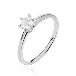 Bague Solitaire Ibtisem Or Blanc Diamant|Marc Orian Discount
