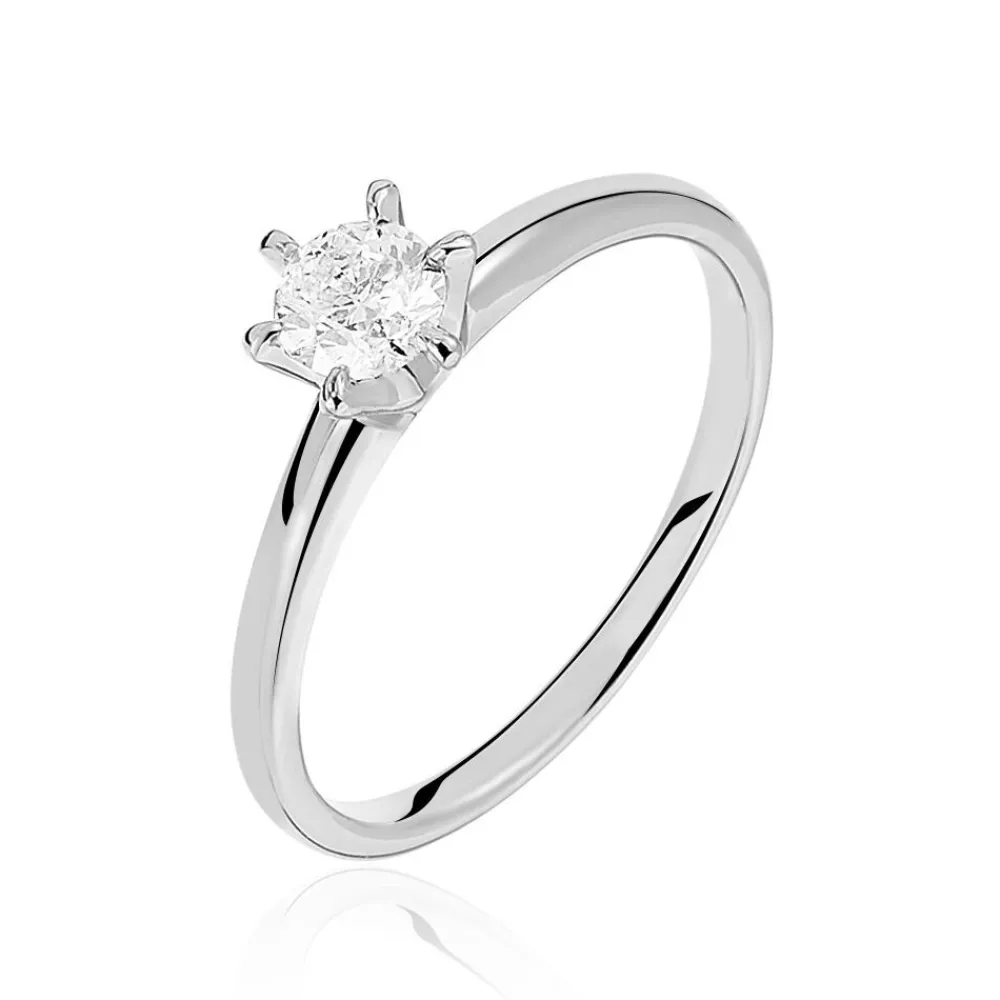 Bague Solitaire Ibtisem Or Blanc Diamant|Marc Orian Discount