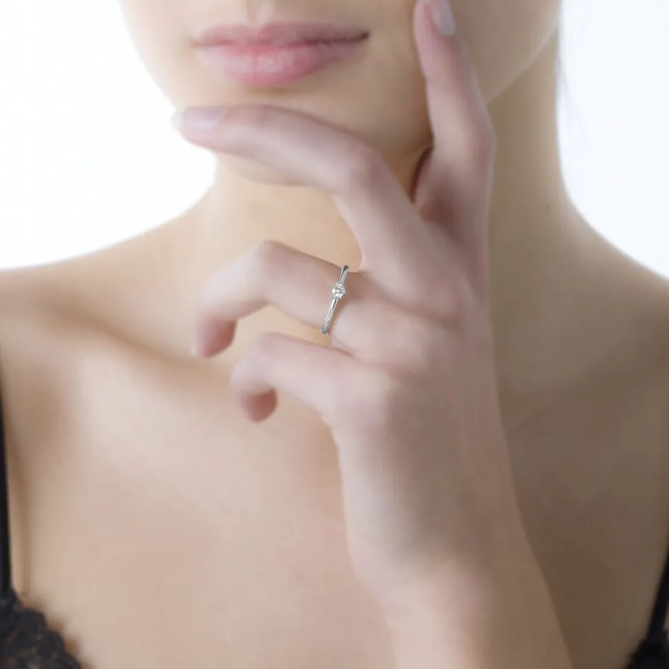 Bague Solitaire Ihsane Or Blanc Diamant
