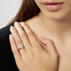 Bague Solitaire Illyana Or Jaune Oxyde De Zirconium|Marc Orian Discount