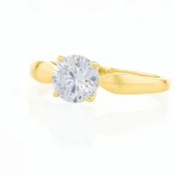 Bague Solitaire Illyana Or Jaune Oxyde De Zirconium|Marc Orian Discount