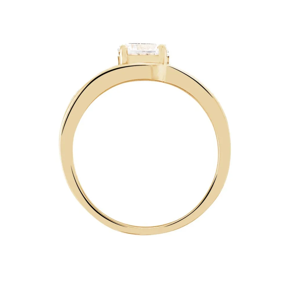 Bague Solitaire Khali Plaqué Or Jaune Oxyde De Zirconium|Marc Orian Hot