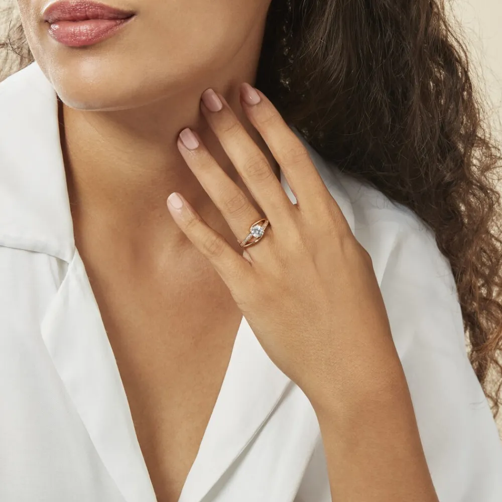 Bague Solitaire Khali Plaqué Or Jaune Oxyde De Zirconium|Marc Orian Hot