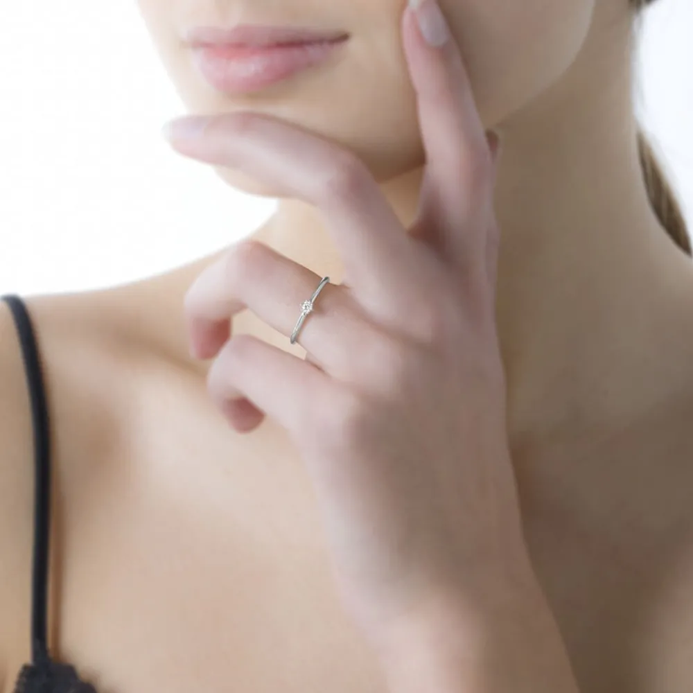 Bague Solitaire Liseline Or Blanc Diamant|Marc Orian Hot