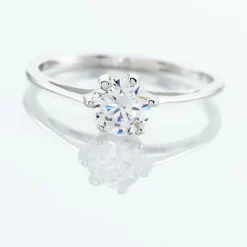 Bague Solitaire Lydia Argent Blanc Oxyde De Zirconium|Marc Orian Best
