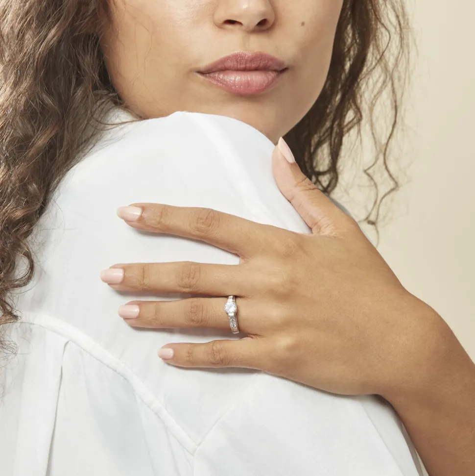 Bague Solitaire Mady Argent Blanc Oxyde De Zirconium