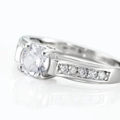 Bague Solitaire Mady Argent Blanc Oxyde De Zirconium