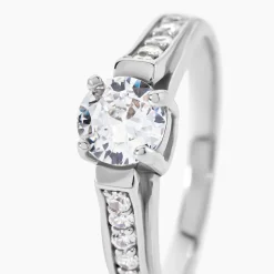 Bague Solitaire Mady Argent Blanc Oxyde De Zirconium