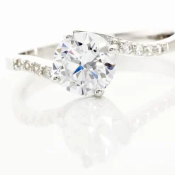 Bague Solitaire Maelane Argent Blanc Oxyde De Zirconium