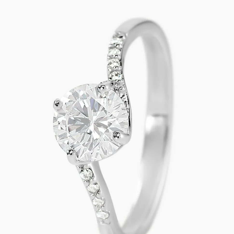 Bague Solitaire Maelane Argent Blanc Oxyde De Zirconium