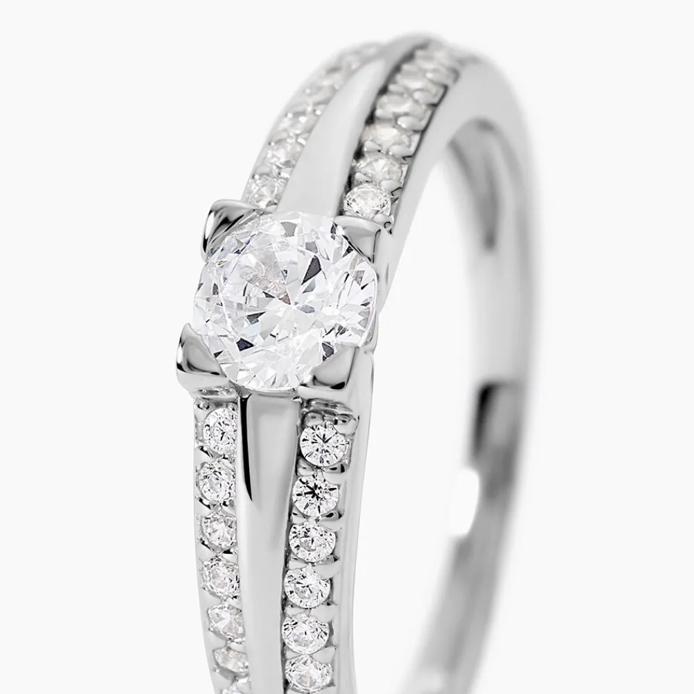 Bague Solitaire Maevane Argent Blanc Oxyde De Zirconium|Marc Orian Discount