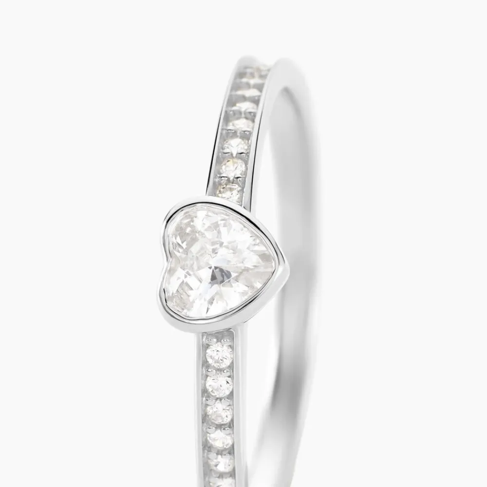 Bague Solitaire Mathylda Argent Blanc Oxyde De Zirconium|Marc Orian Outlet