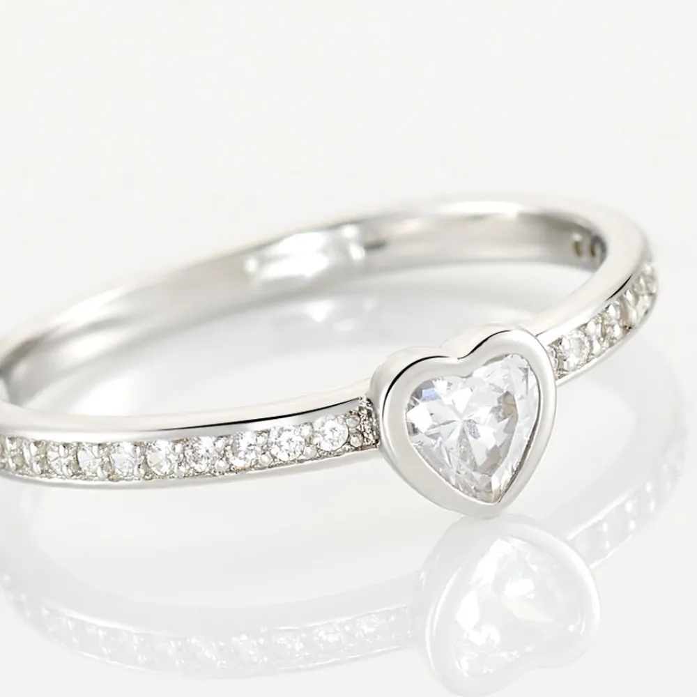 Bague Solitaire Mathylda Argent Blanc Oxyde De Zirconium|Marc Orian Outlet