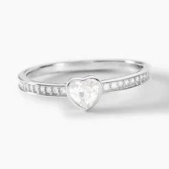Bague Solitaire Mathylda Argent Blanc Oxyde De Zirconium|Marc Orian Outlet