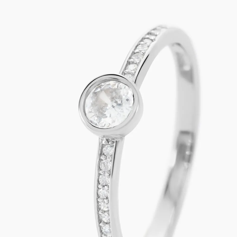 Bague Solitaire Mathylda Argent Blanc Oxyde De Zirconium|Marc Orian Best