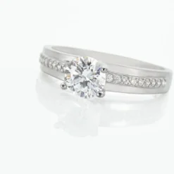 Bague Solitaire Mercan Argent Blanc Oxyde De Zirconium