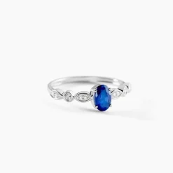 Bague Solitaire Michaela Or Blanc Saphir Et Diamant|Marc Orian Discount