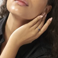 Bague Solitaire Michaela Or Blanc Saphir Et Diamant|Marc Orian Discount