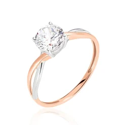 Bague Solitaire Micheline Or Bicolore Oxyde De Zirconium|Marc Orian Discount