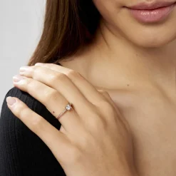 Bague Solitaire Mireilla Plaqué Or Jaune Oxyde De Zirconium|Marc Orian Outlet