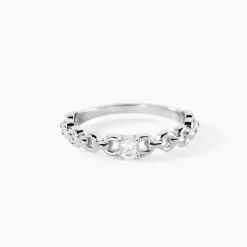 Bague Solitaire Moccus Argent Blanc Oxyde De Zirconium|Marc Orian Outlet
