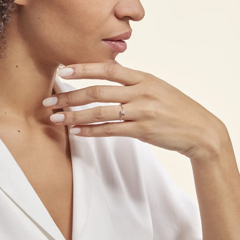 Bague Solitaire Moera Or Blanc Oxyde De Zirconium|Marc Orian Best