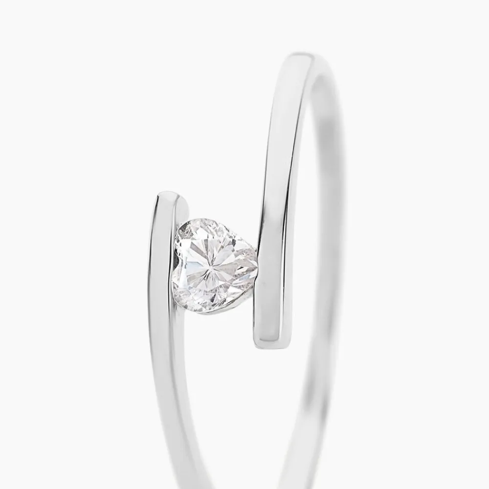 Bague Solitaire Moera Or Blanc Oxyde De Zirconium|Marc Orian Best