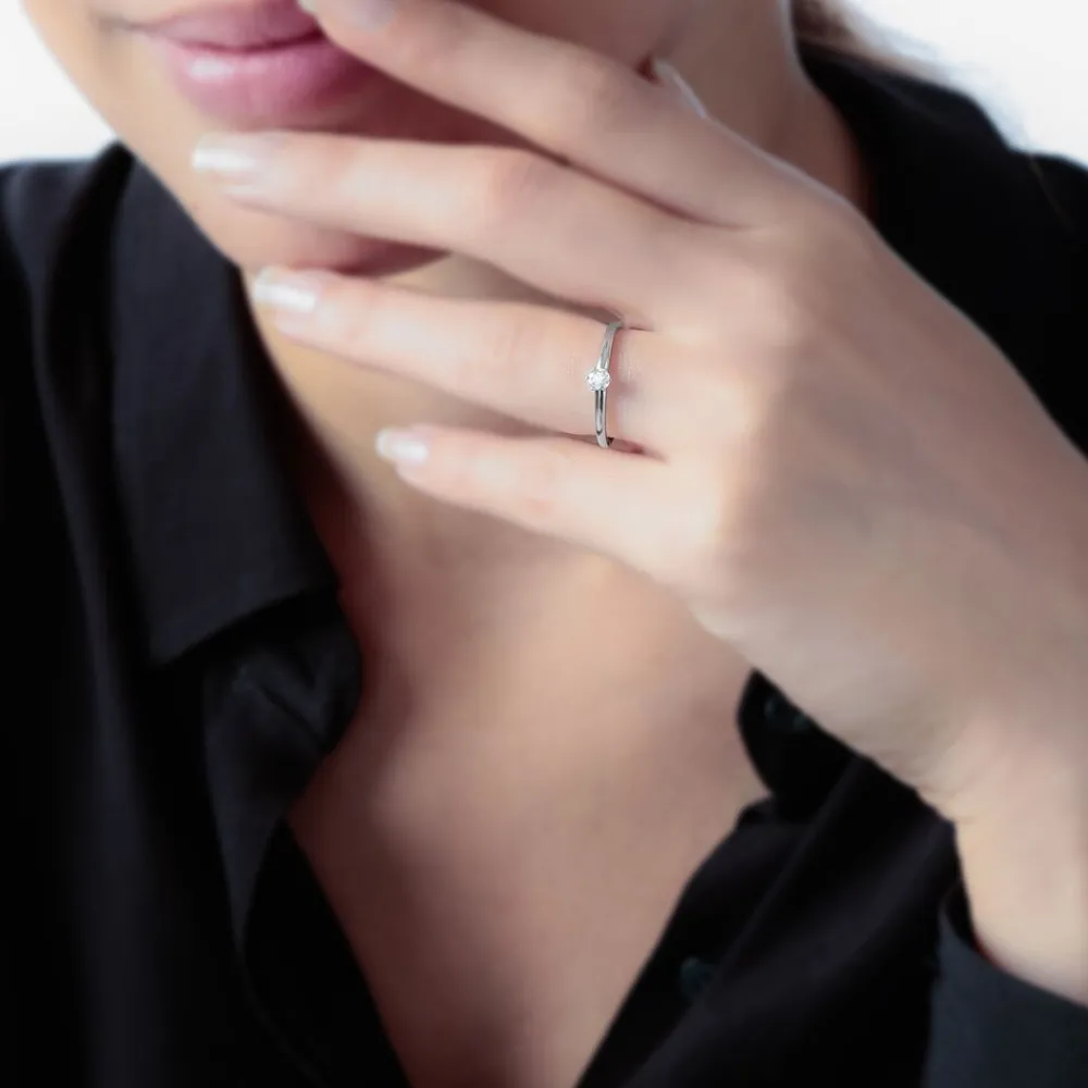 Bague Solitaire Natalia Or Blanc Diamant|Marc Orian Best