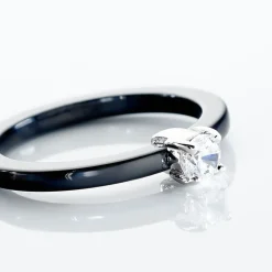 Bague Solitaire Nigelia Argent Blanc Oxyde De Zirconium