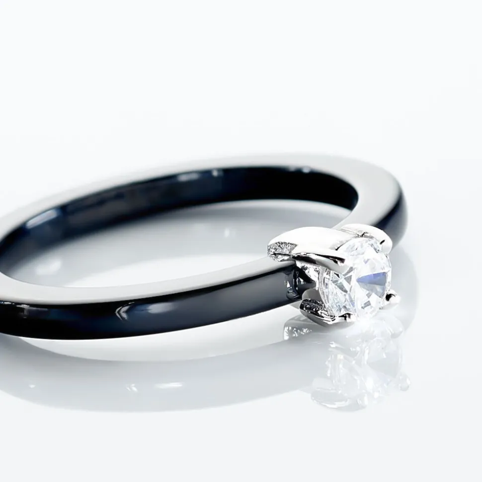 Bague Solitaire Nigelia Argent Blanc Oxyde De Zirconium