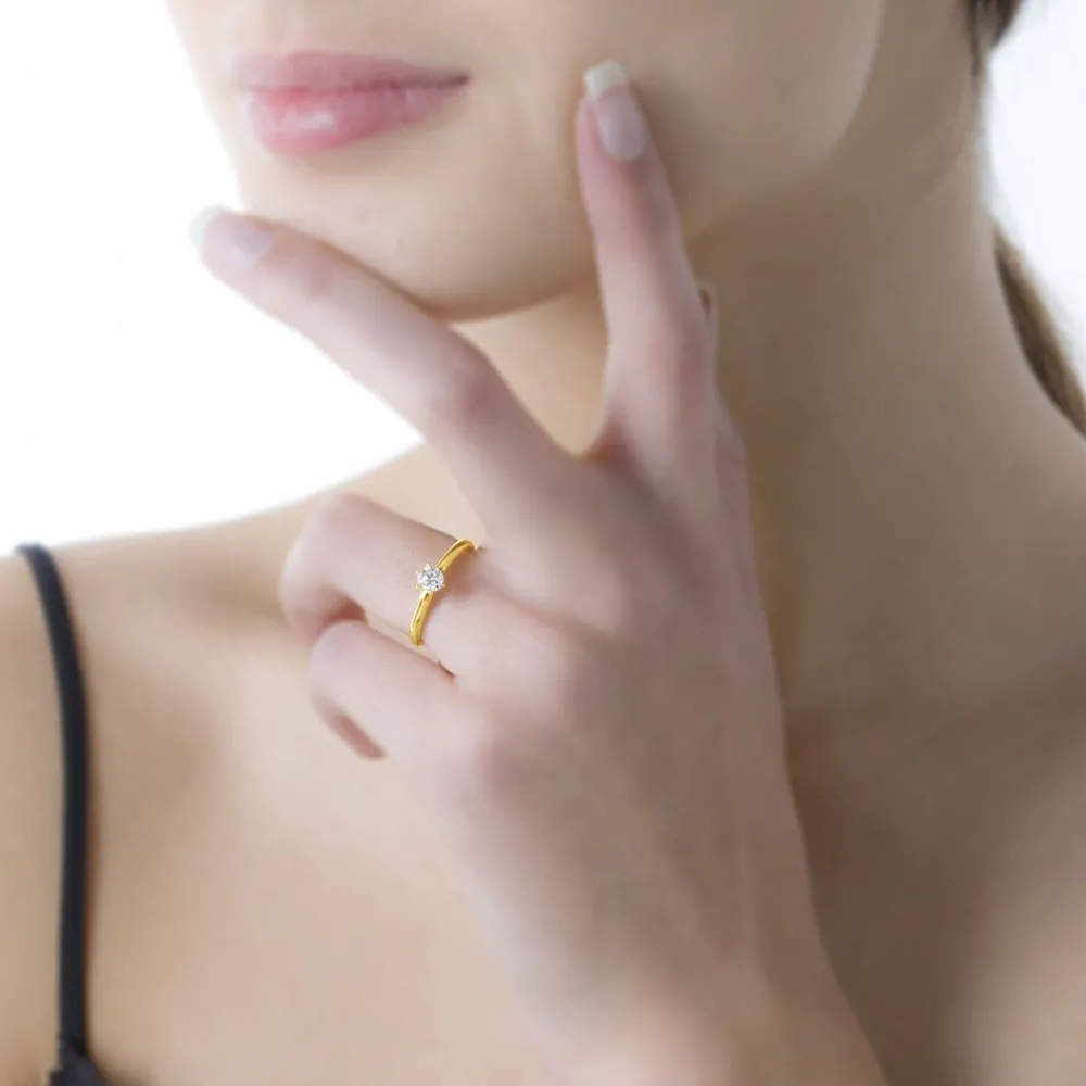 Bague Solitaire Niva Or Jaune Diamant|Marc Orian Discount