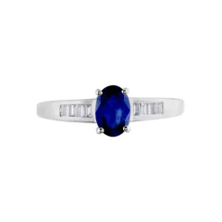 Bague Solitaire Or Blanc Bilel Saphir Et Diamants