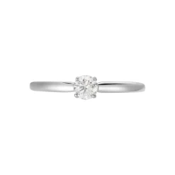 Bague Solitaire Or Blanc Flora Diamant