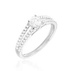 Bague Solitaire Or Blanc Neirin Diamants Synthétiques