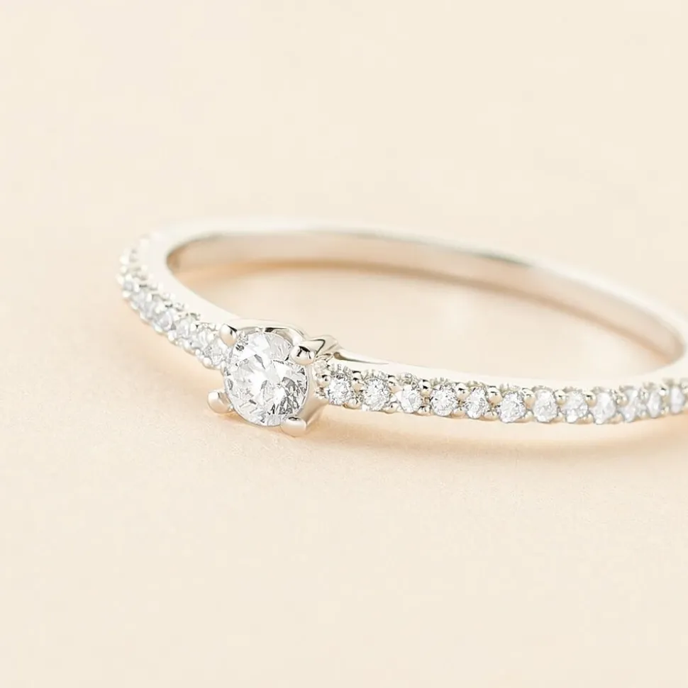 Bague Solitaire Or Blanc Nyala Diamants