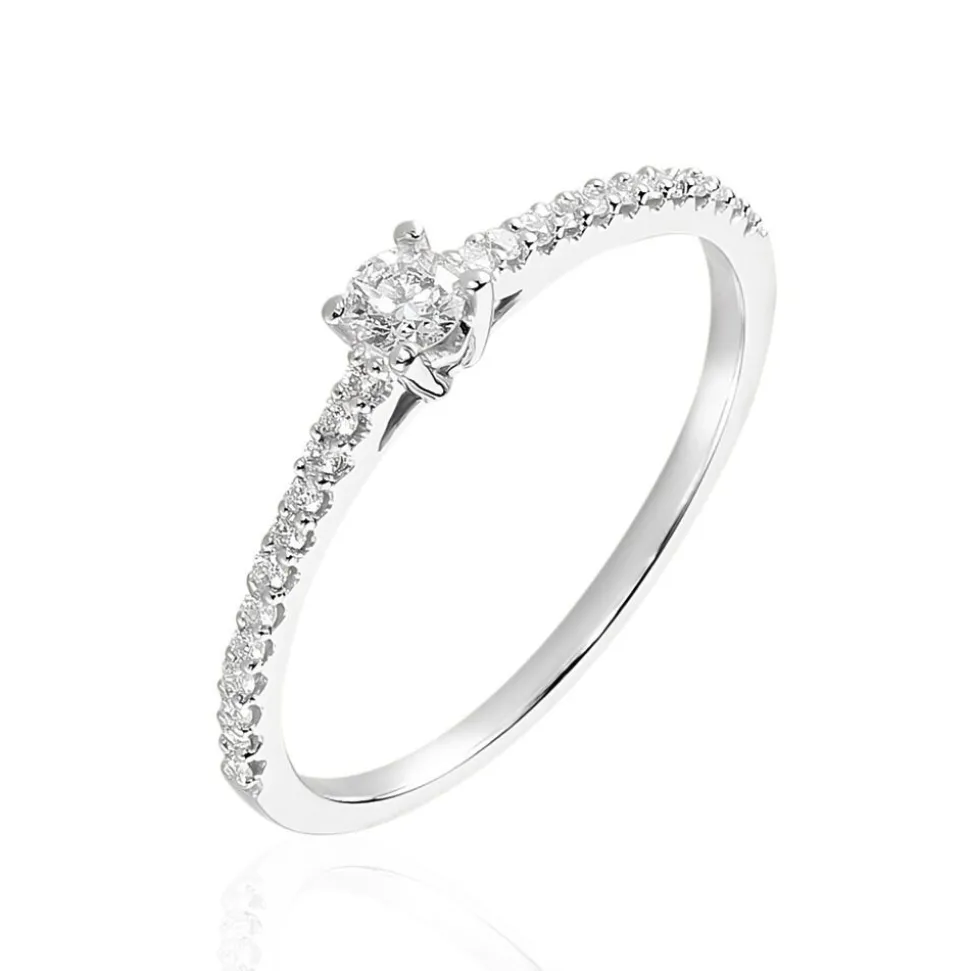 Bague Solitaire Or Blanc Nyala Diamants