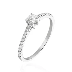 Bague Solitaire Or Blanc Nyala Diamants