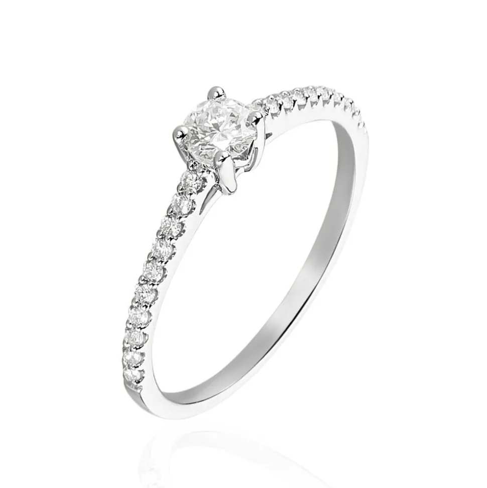 Bague Solitaire Or Blanc Nyala Diamants