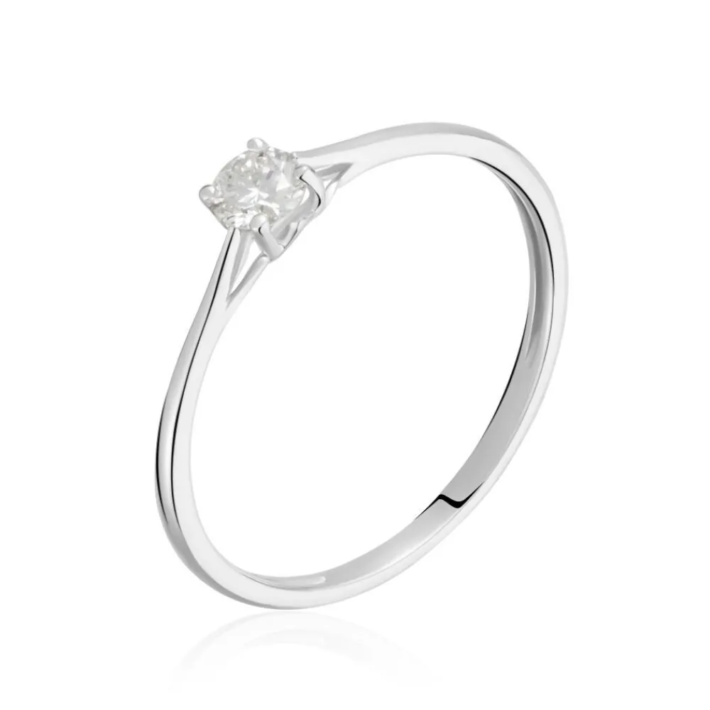 Bague Solitaire Or Blanc Solenia Diamant|Marc Orian