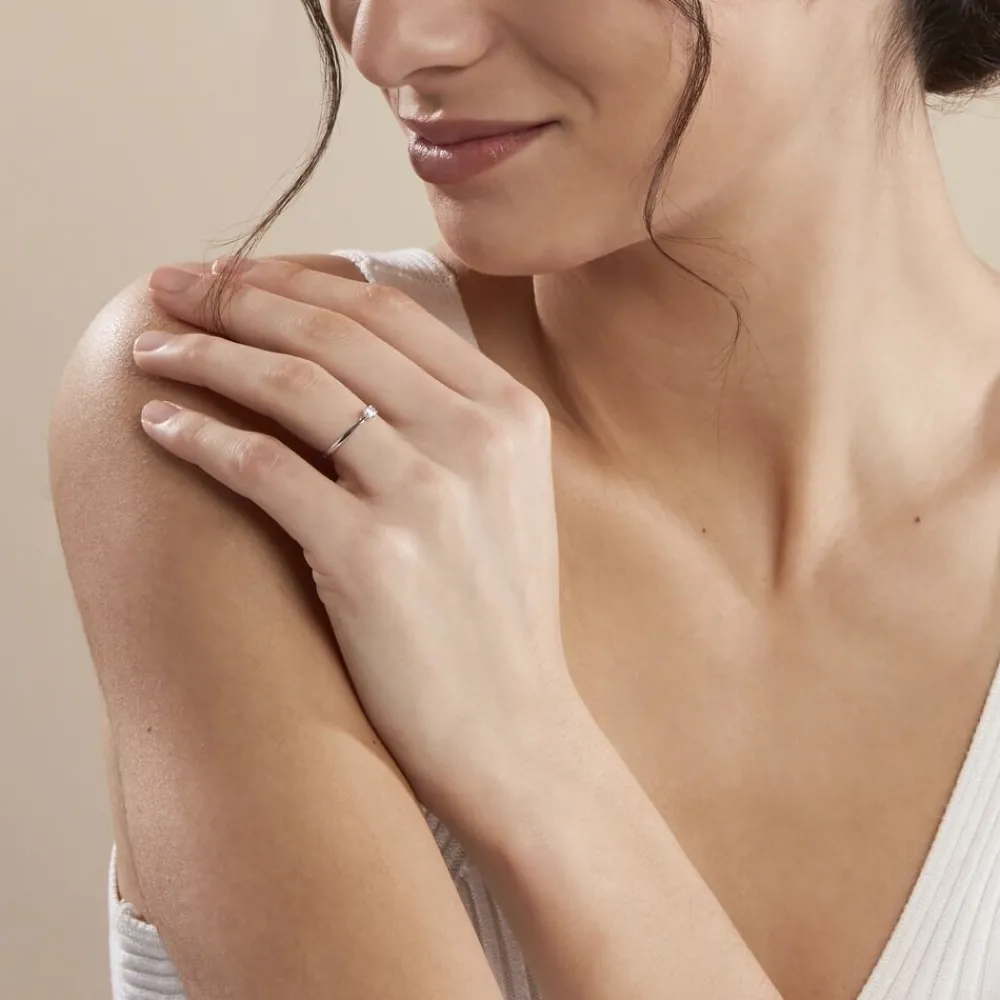 Bague Solitaire Or Blanc Solenia Diamant|Marc Orian Hot