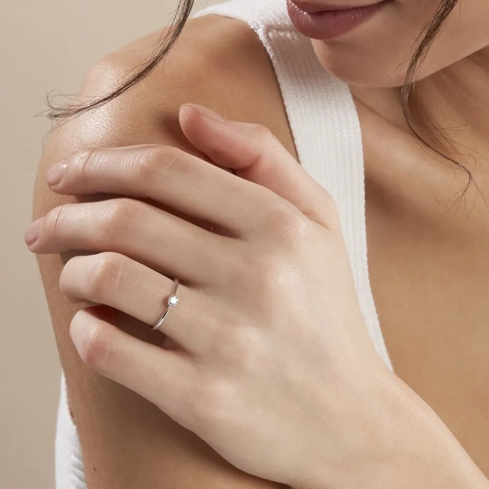Bague Solitaire Or Blanc Solenia Diamant|Marc Orian Hot