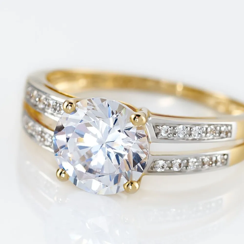 Bague Solitaire Or Jaune Anthyme Oxyde De Zirconium|Marc Orian New